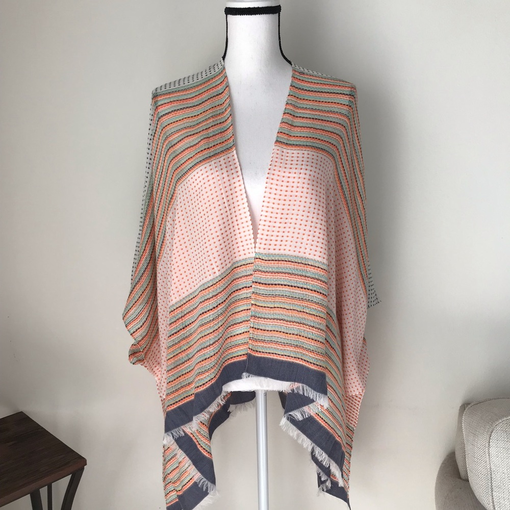 UO Summer Jacquard Scarf Cover Up Kimono - Picture 4 of 8